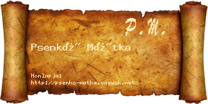 Psenkó Mátka névjegykártya